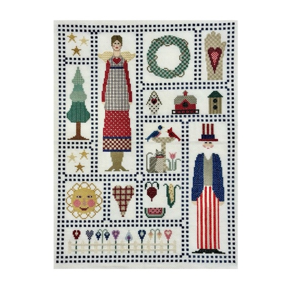 Cross stitch Completed ‘The Growing Season’ HeartstringsPattern 14x18” Handmade - Picture 1 of 3